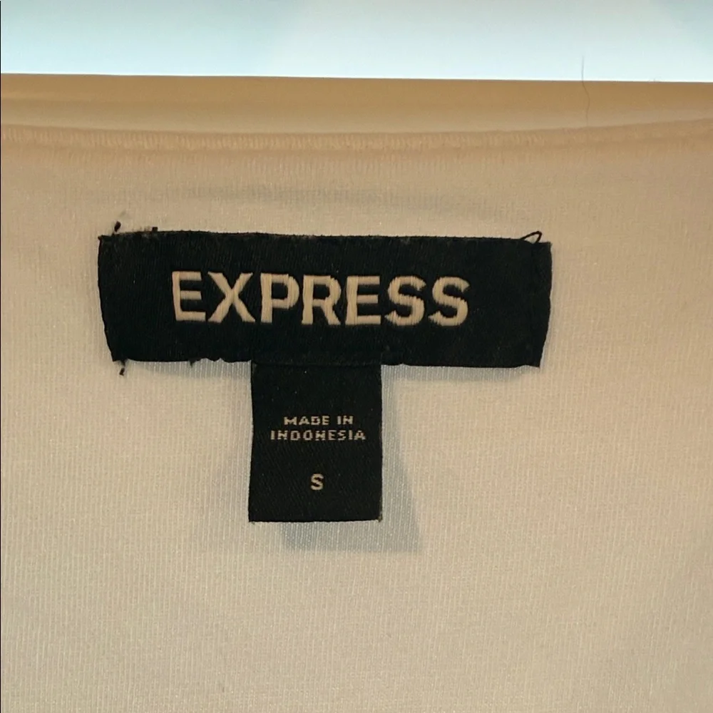 Express Ivory Wrap Bodysuit - Picture 2 of 6